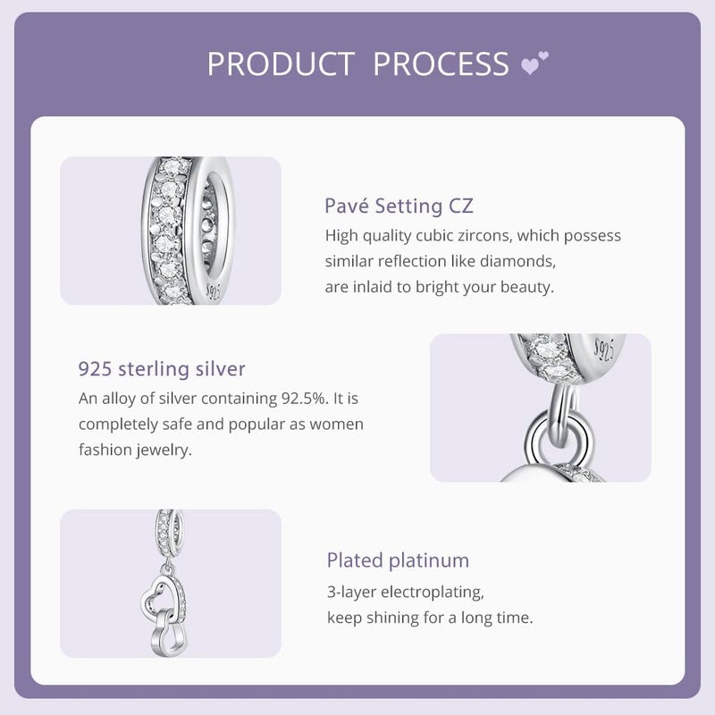 VOROCO Store 925 Sterling Silver Love Heart Charm for Charm Bracelet, Christmas Mother's Day Birthday Perfect Jewelry Gifts for Mom Grandma Daughter Friend Sister - Image 4
